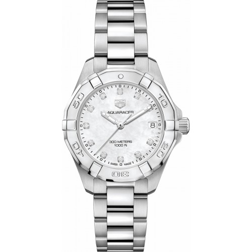 Tag Heuer Aquaracer White Pearl & Diamond Dial Women's Watch WBD1314-BA0740